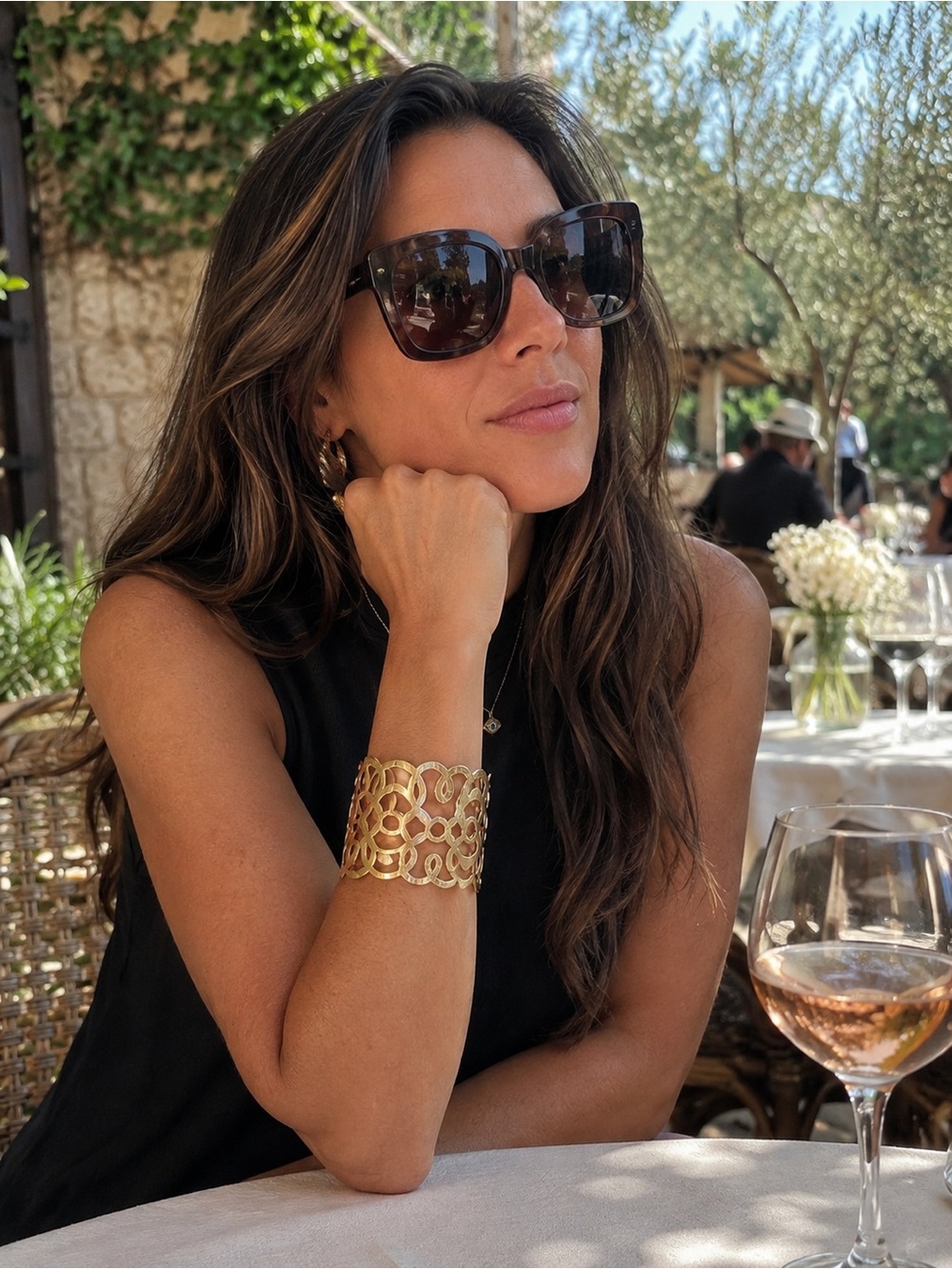 Brighton Large Gold Plated Openwork Statement Cuff Bracelet Boho Coastal Vibes